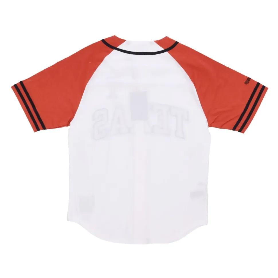 Camiseta de béisbol NCAA blanca con logo de Texas Longhorns