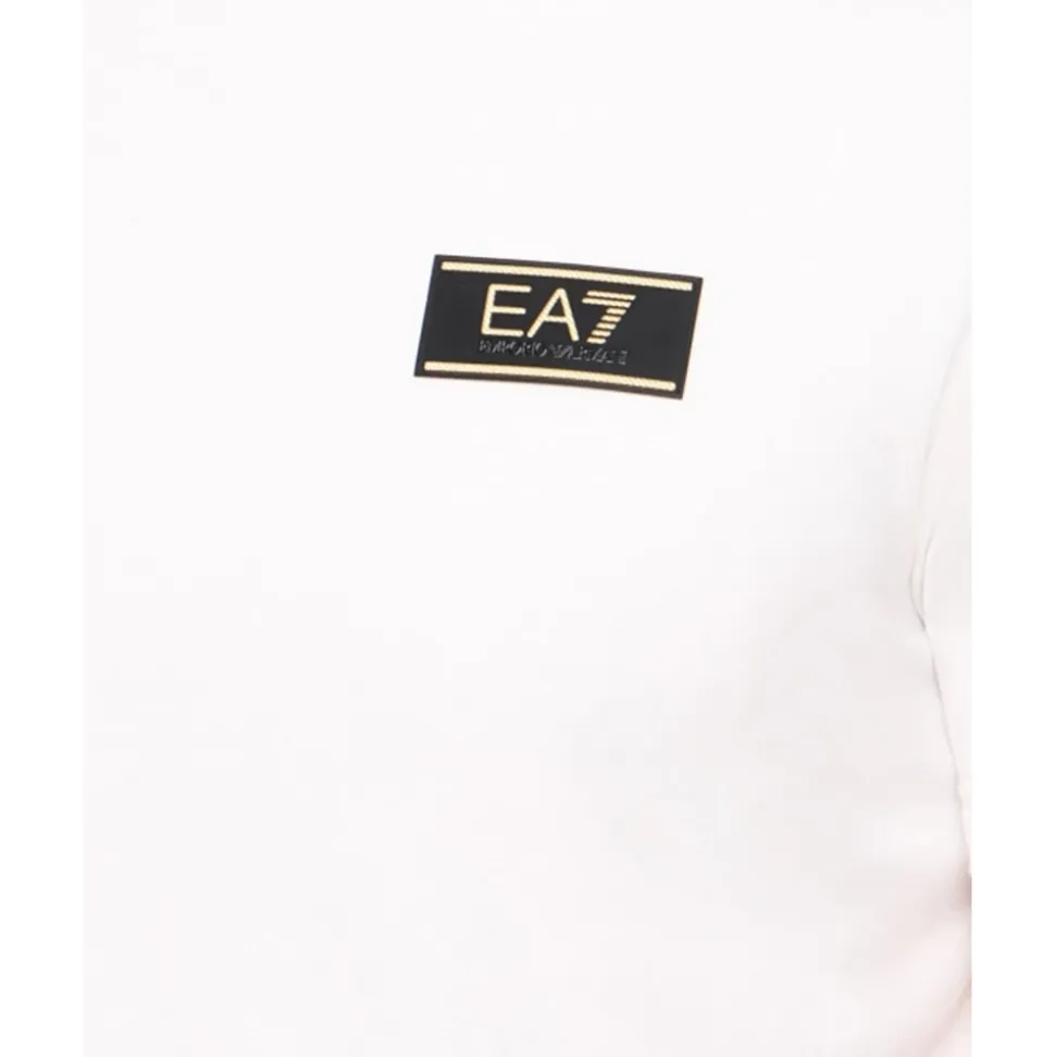 Camiseta de cuello redondo con parche del logo