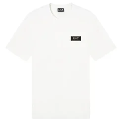 Camiseta de cuello redondo con parche del logo