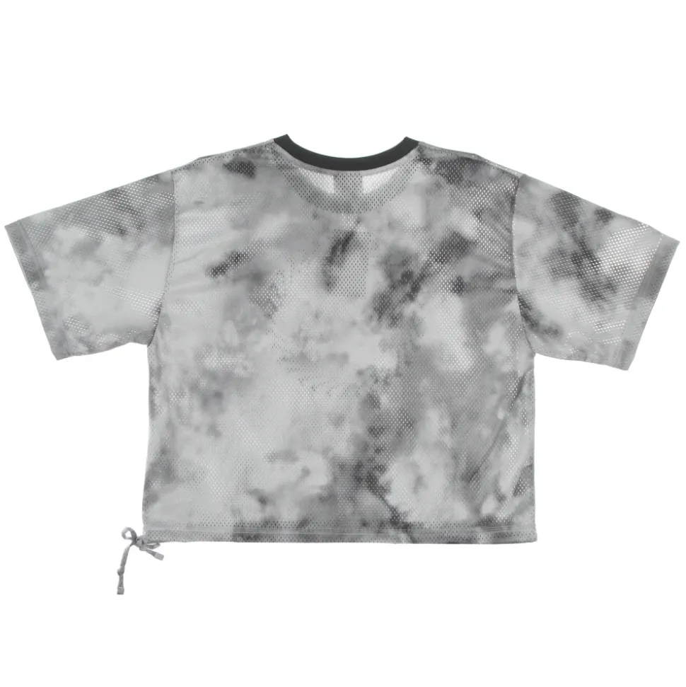 Camiseta de cuello redondo de malla y manga corta
