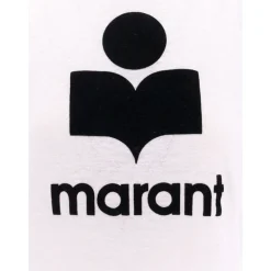 Camiseta de lino con logo flocado
