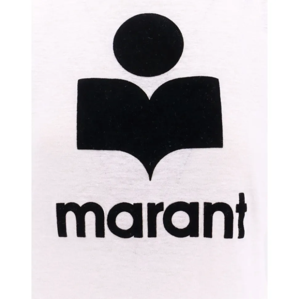 Camiseta de lino con logo flocado