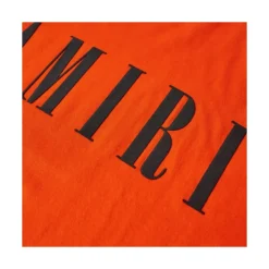 Camiseta de Logo Básico Naranja de Algodón