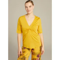 Camiseta de lyocell con nudo frontal