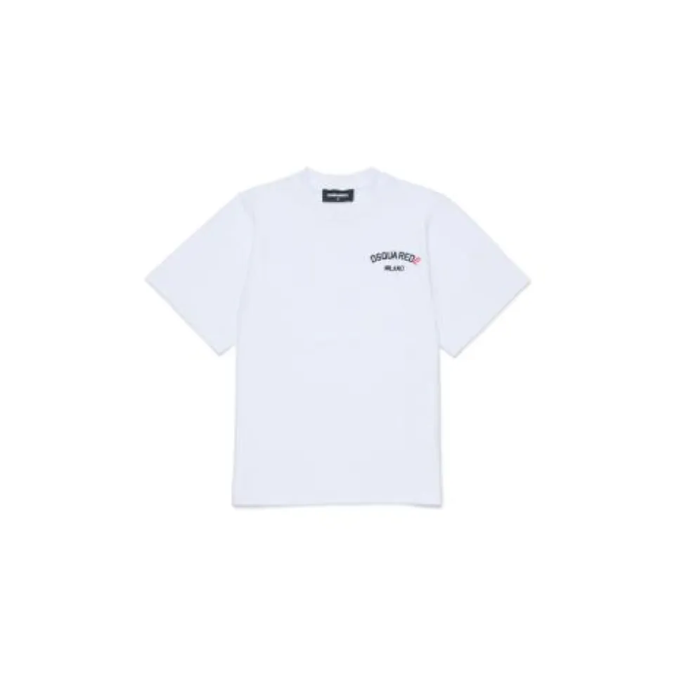 Camiseta de manga corta con cuello redondo y logo