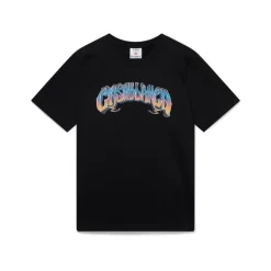 Camiseta de Manga Corta con Degradado Gótico
