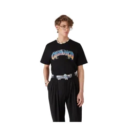 Camiseta de Manga Corta con Degradado Gótico