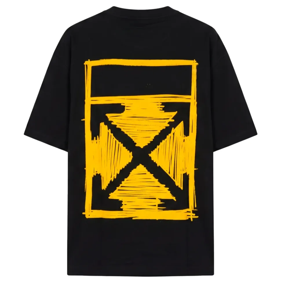 Camiseta de manga corta con firma contorneada de corte entallado