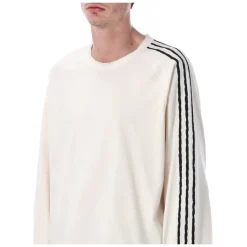 Camiseta de manga larga con borde sin rematar y 3 bandas