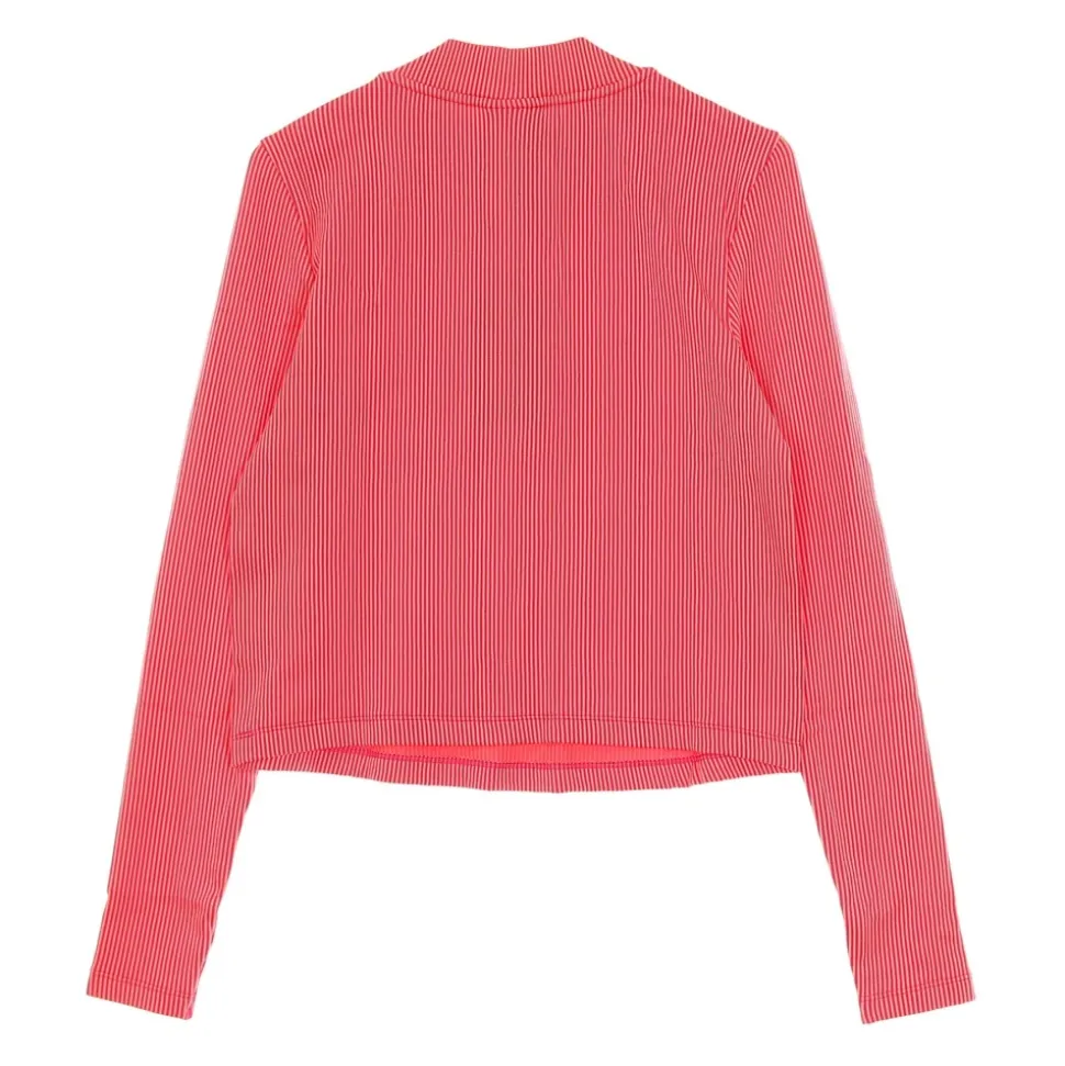 Camiseta de Manga Larga con Textura de Canalé Bicolor