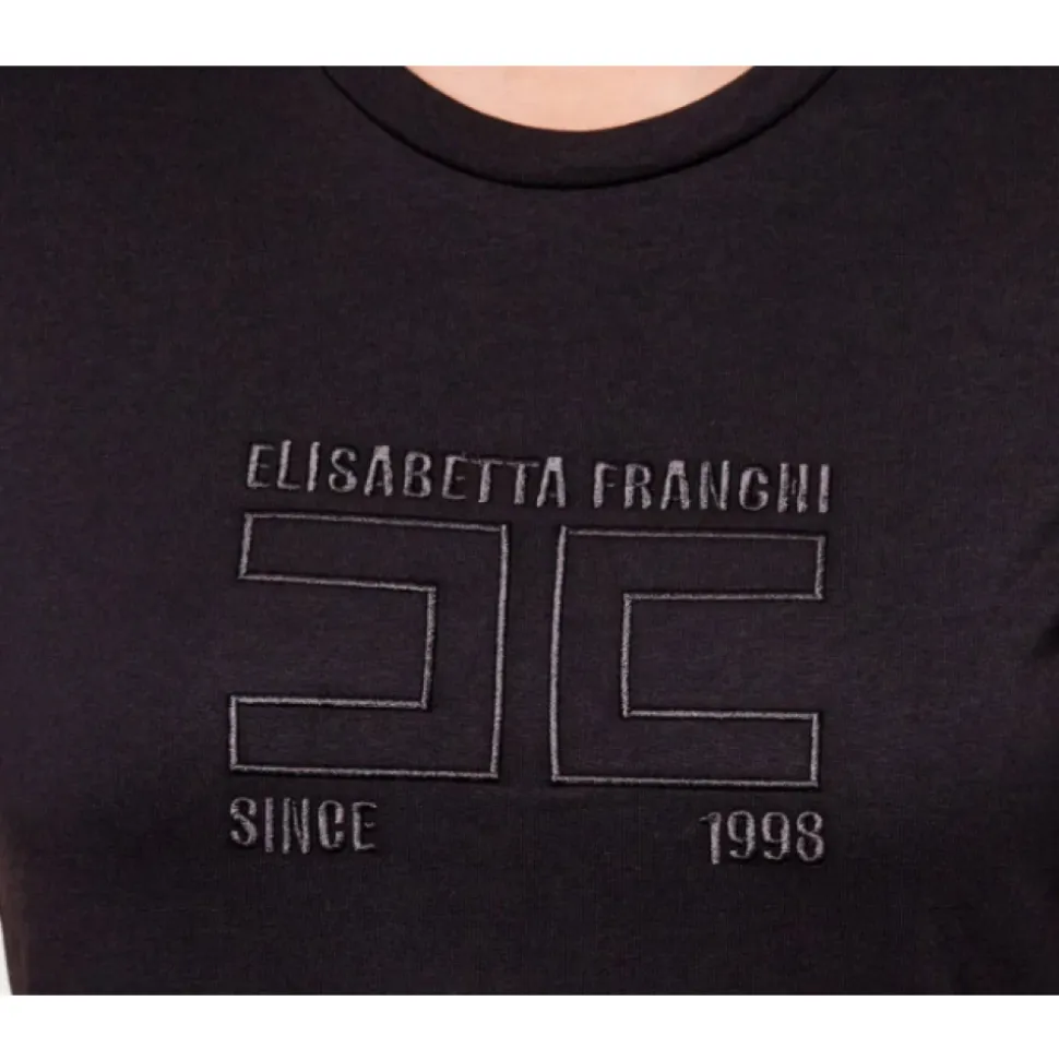 Camiseta de punto con logo bordado