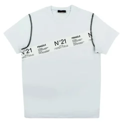 Camiseta de punto de algodón con logo en cursiva