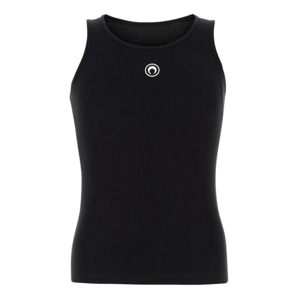 Camiseta de Tirantes de Punto Acanalado con Logo de Luna