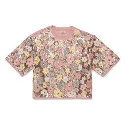 Camiseta Floral con Lentejuelas