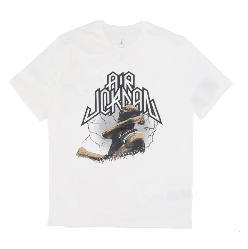 Camiseta Gráfica Blanca/Negra Manga Corta