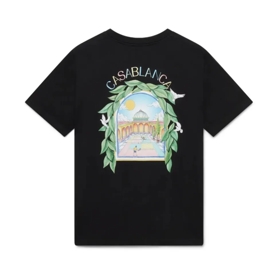 Camiseta Negra Arco de Tenis