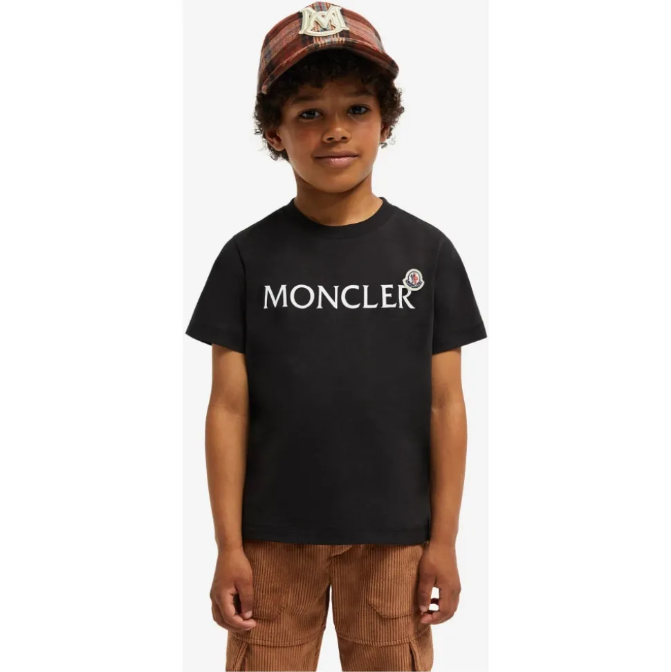 Camiseta negra con logo para niños