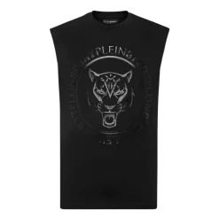 Camiseta negra sin mangas Carbon Tiger