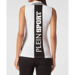 Camiseta Polo sin Mangas con Estampado de Rayas
