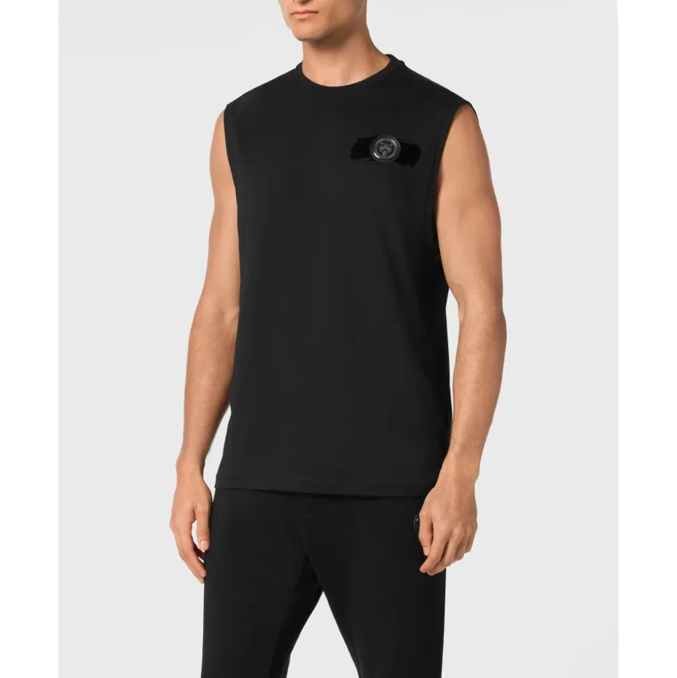 Camiseta sin Mangas Cuello Redondo
