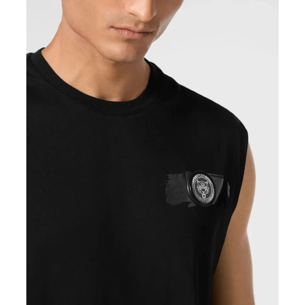Camiseta sin Mangas Cuello Redondo