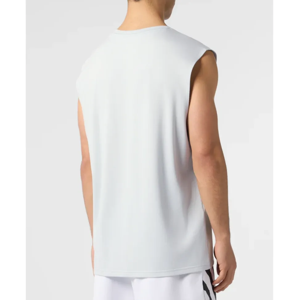 Camiseta sin Mangas de Algodón Slub