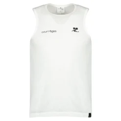 Camiseta sin Mangas de Malla Estampada
