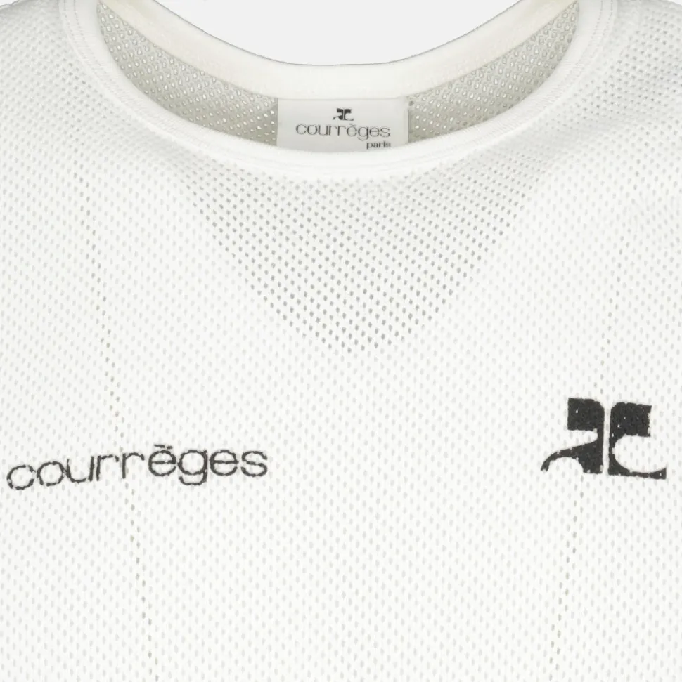 Camiseta sin Mangas de Malla Estampada
