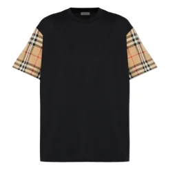 Camiseta Vintage con Mangas a Cuadros