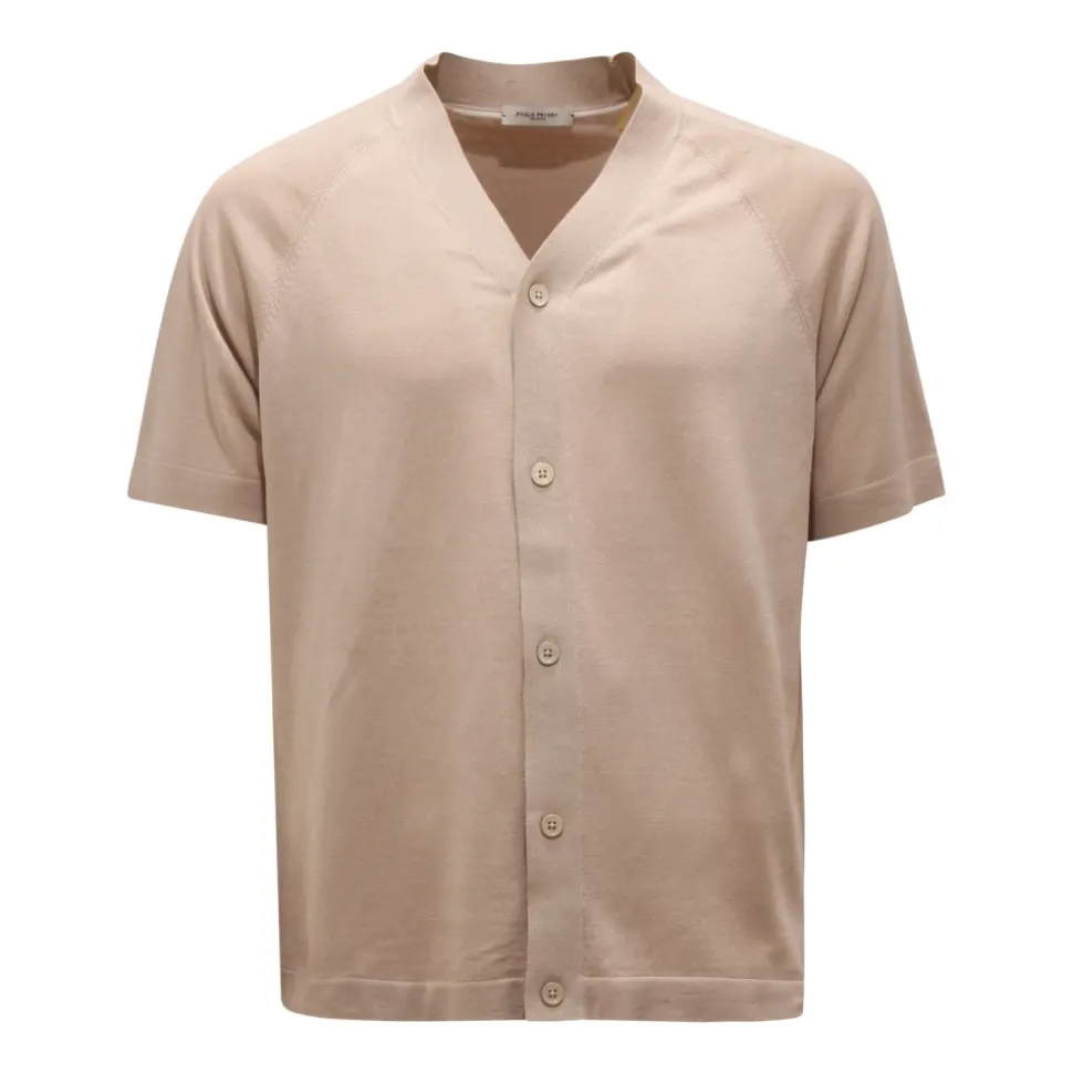 Cardigan Silk Blend Short Sleeves Sweater