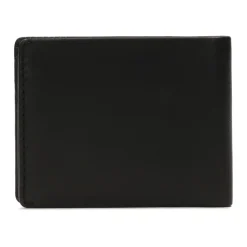 Cartera clásica de cuero negro para hombre
