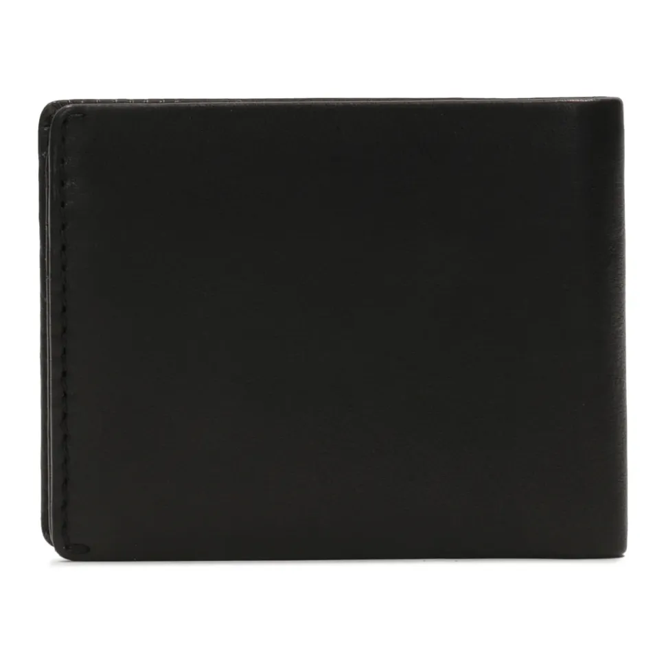 Cartera clásica de cuero negro para hombre