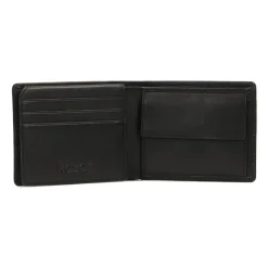 Cartera clásica de cuero negro para hombre