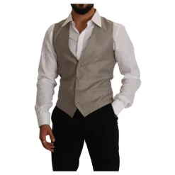Chaleco Beige Single Breasted