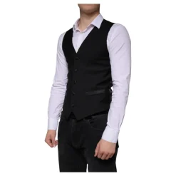 Chaleco de lana negro vestido formal chaleco