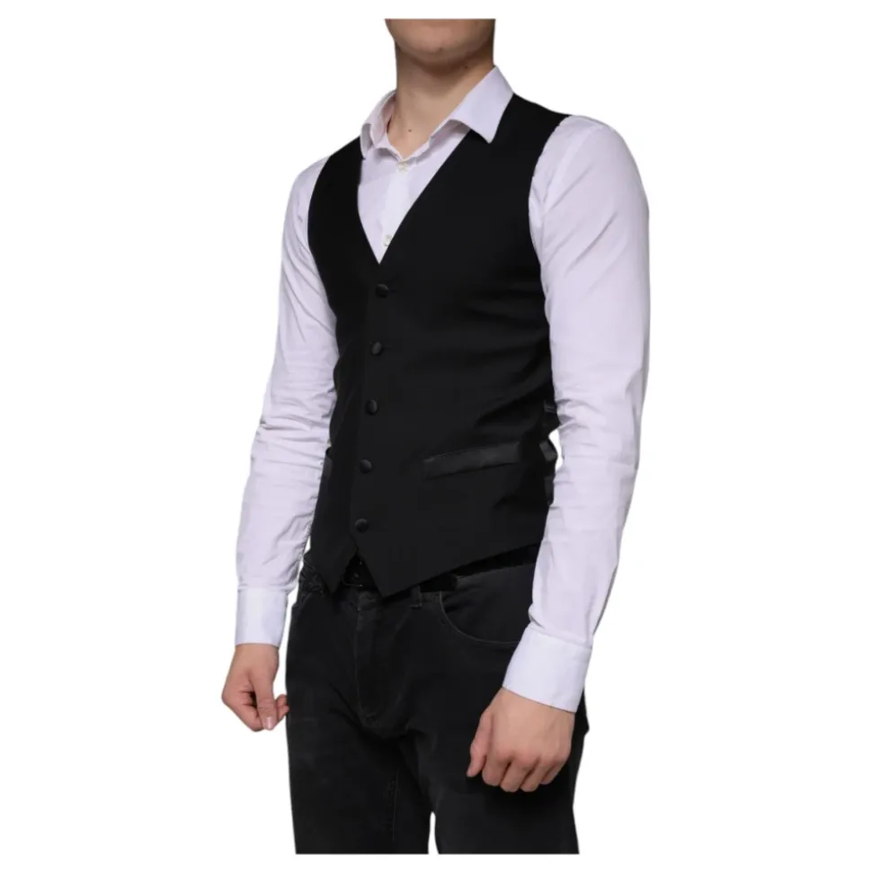 Chaleco de lana negro vestido formal chaleco