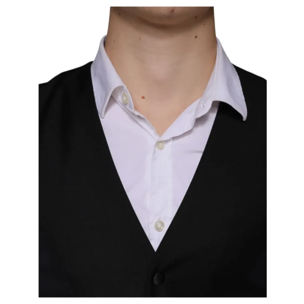 Chaleco de lana negro vestido formal chaleco