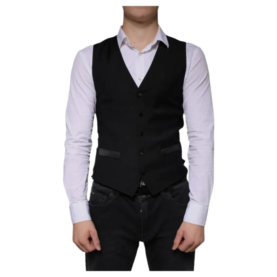 Chaleco de lana negro vestido formal chaleco