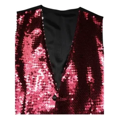 Chaleco Formal Rojo de Lentejuelas