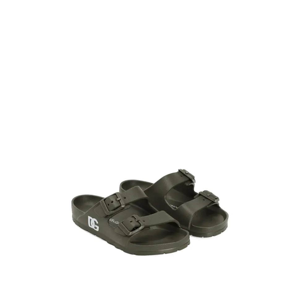 Chanclas con hebilla y logo