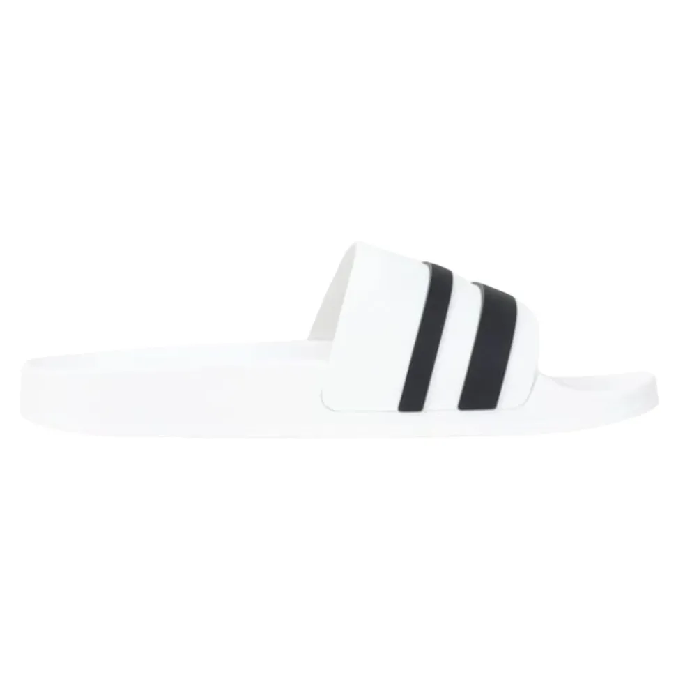 Chanclas deportivas blancas para hombre con cadena de logotipo