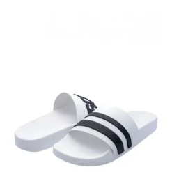 Chanclas deportivas blancas para hombre con cadena de logotipo