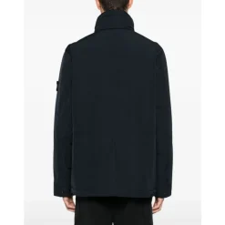 Chaqueta Acolchada Azul Marino Cuello Alto