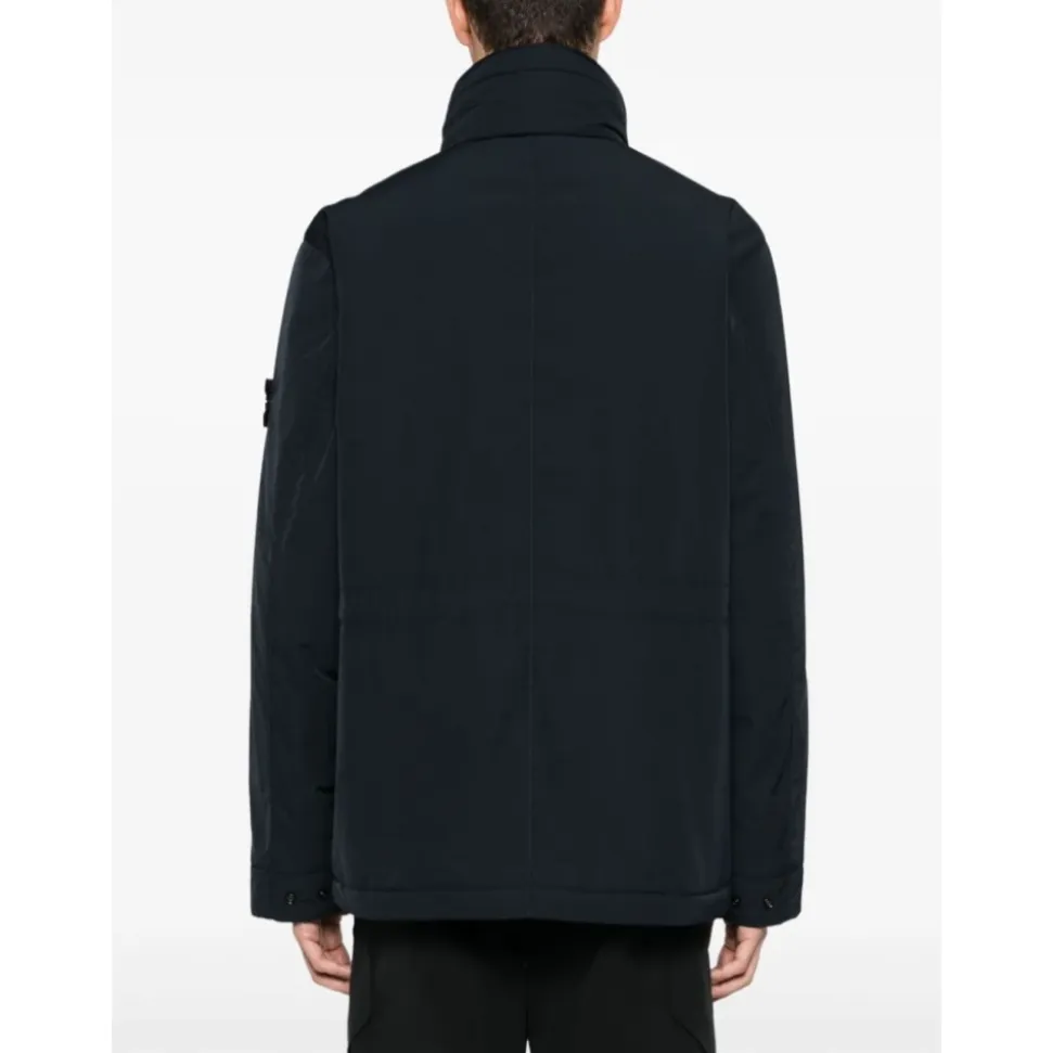 Chaqueta Acolchada Azul Marino Cuello Alto