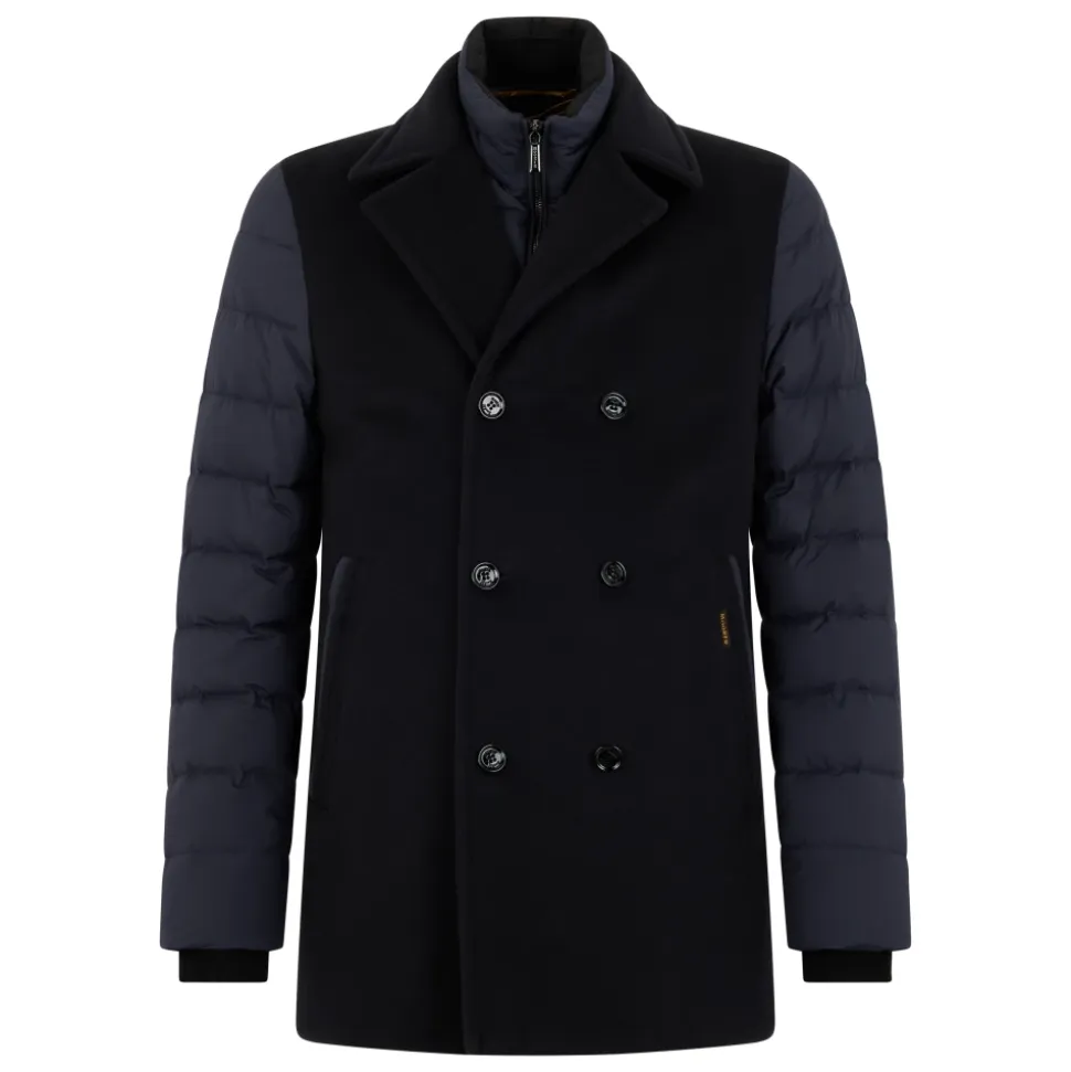 Chaqueta Acolchada de Manga Abullonada con Doble Botonadura
