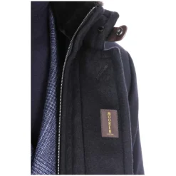 Chaqueta Azul de Lana de Castor y Cachemira con Plumón