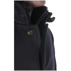 Chaqueta Azul de Lana de Castor y Cachemira con Plumón