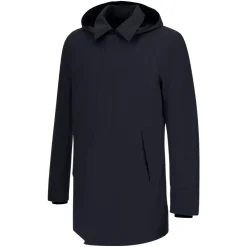 Chaqueta azul marino con cremallera y puños ajustados