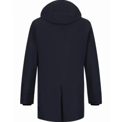 Chaqueta azul marino con cremallera y puños ajustados