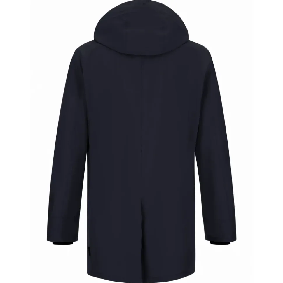 Chaqueta azul marino con cremallera y puños ajustados